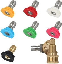 Pressure Washer Spray Nozzle Tips and Quick Connect Pivot Adapter Coupler 