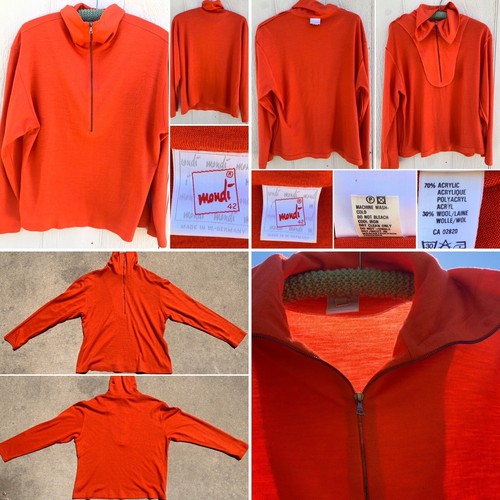 Vintage Mondi Made In W Germany Top W/ Zipper Pullover 42 80s 1980s Acrylic/Wool - Picture 12 of 12