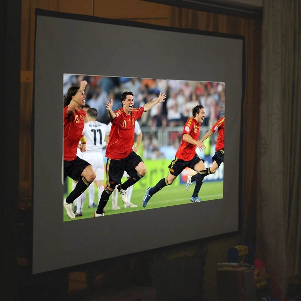 84-дюймовый портативный проектор Excelvan из ткани ПВХ 16:9 для помещений и улицы легко катится - Изображение 4 из 4