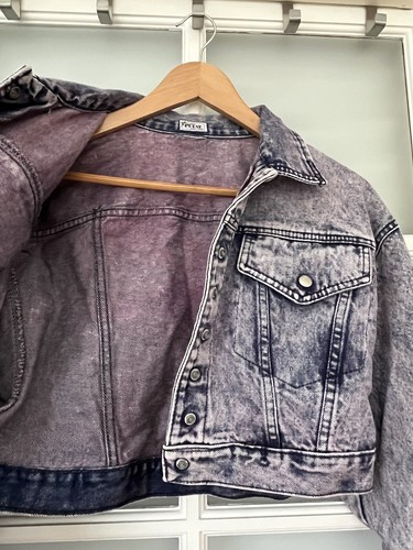 ICONIC vintage jean jacket Cropped acid wash 80’s PINK Aero Canada PULSE DENIM - 第 7/10 張圖片