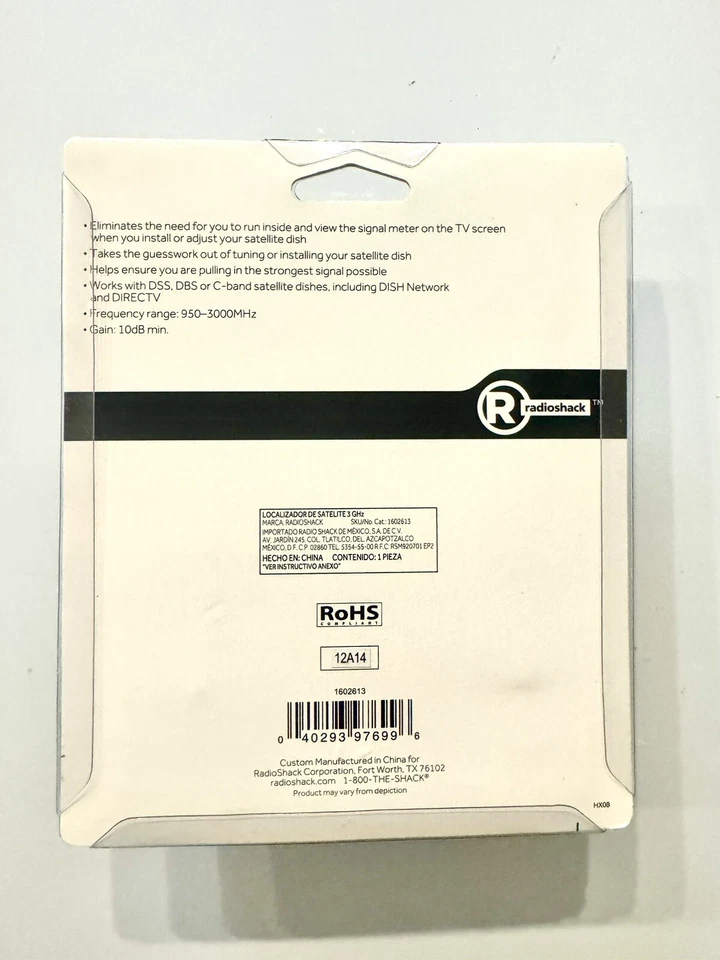 Radio Shack 3 GHz Buscador de Satélites Stock #1602613 Nuevo en Paquete 3 GHz Foto 2 de 2