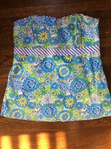 yellow strapless shirt