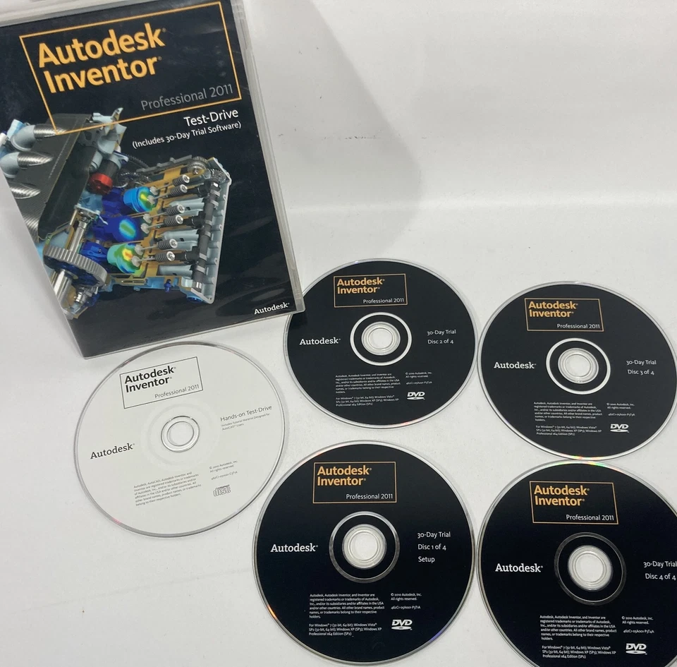 Autodesk Inventor Professional 2011 Test-Drive 30 Day Trail Discs Only - Image 2 of 4