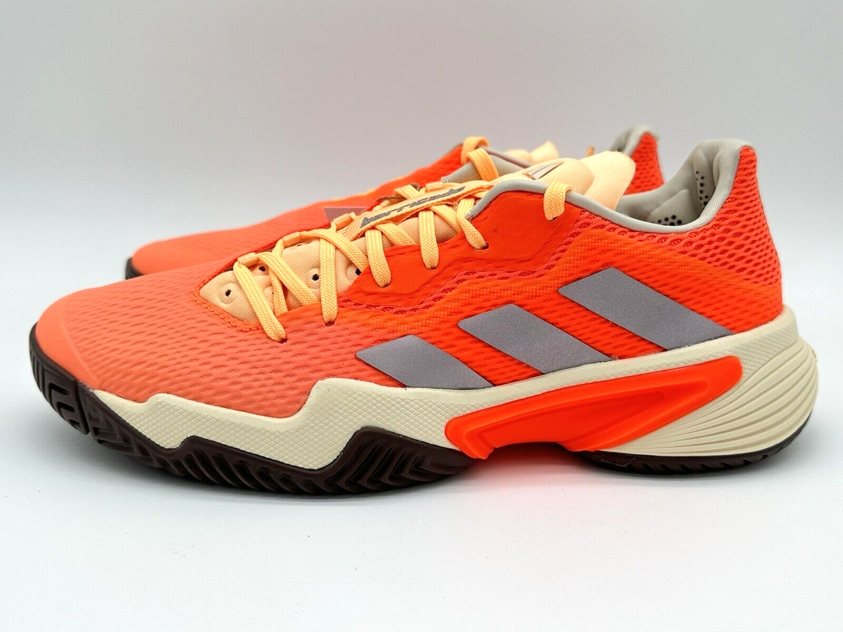 Adidas Barricade Women’s Size Orange White Tennis Pickleball Shoes  HP7416