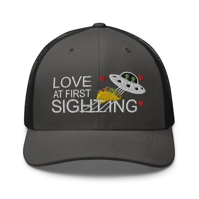 Alien UFO Love at First Sighting Trucker Hat for Men Women