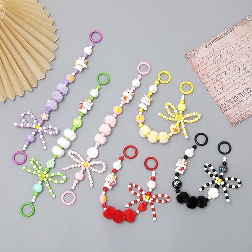 Bow Lucky Cat Beaded Mobile Phone Chain Anti-Lost Phone Lanyard Pendant Keych Wa - 第 1/18 張圖片