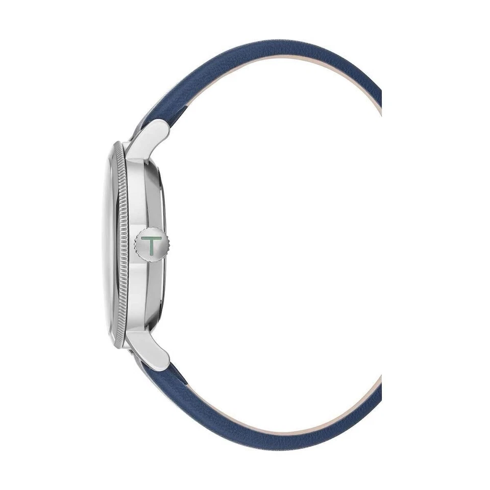 Relógio Ted Baker masculino pulseira de couro azul com mostrador analógico cinza 10031505 - Imagem 3 de 4