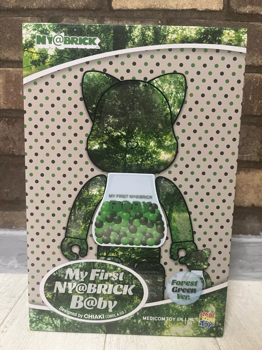 NY@BRICK My First Be@rbrick B@BY Forest Green 400%,100% Bearbrick Nyabrick