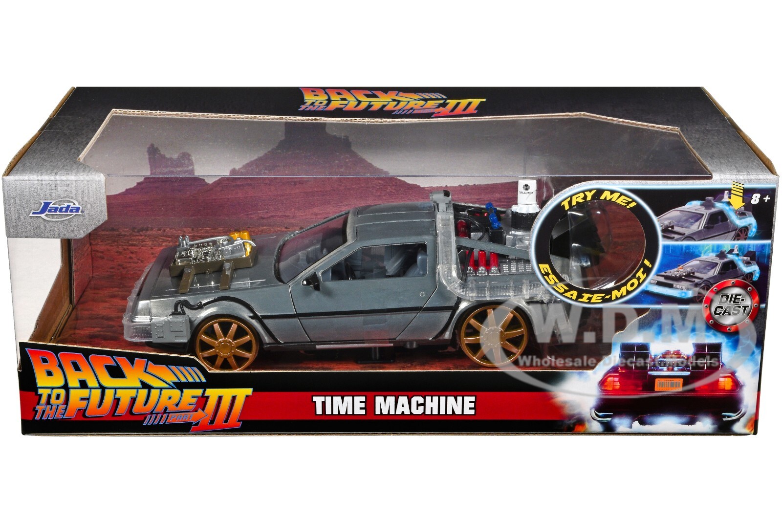 DELOREAN TIME MACHINE TRAIN VER. W/LIGHTS BACK TO THE FUTURE 3 1/24 JADA 34996