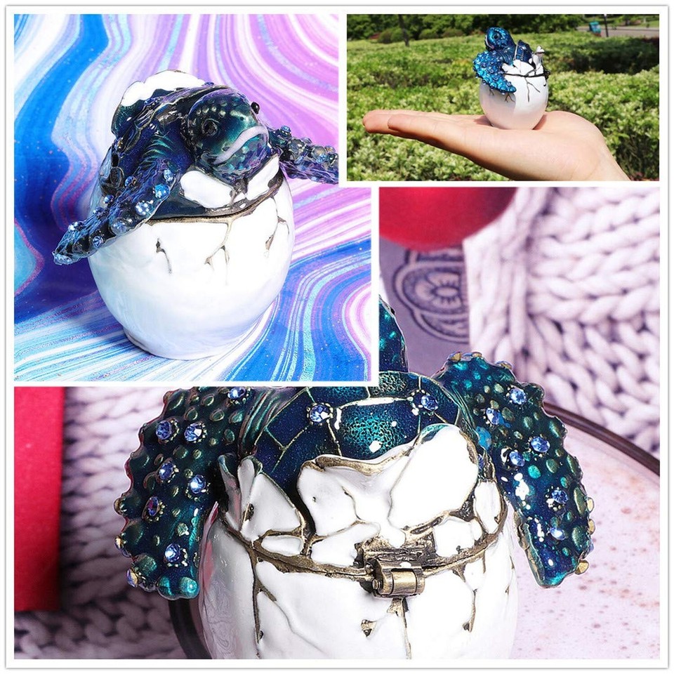 Waltz&F Trinket Box Collectible Turtle Figurines Hatching Baby Turtle