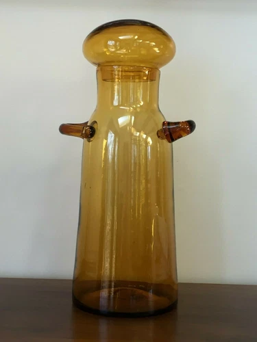 Vintage Blenko Glass 20” Lidded Apothecary Jar Vessel John Nickerson #7327L