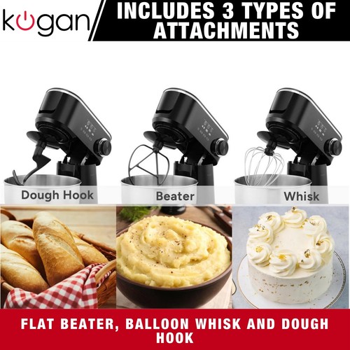 Cake Mix Master 5L Kitchen Stand Mixer w/ Whisk Beater Dough Hook 12-Speed Tilt - Picture 7 of 16