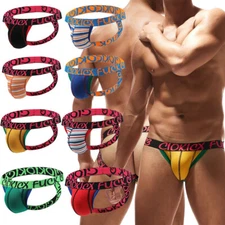 Sexy Mens Underwear Thong G-string Jockstrap Bugle Pouch Open Butt Gay Panties