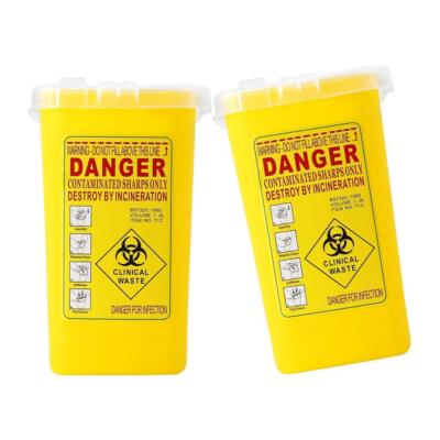 1L Sharps Behälter Biohazard Entsorgungsmesser Abfalleimer gelb 2 Stück