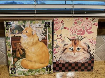 2 Vtg. Mead Sophisticats Folders Vivian Boswell Sunnie Cat