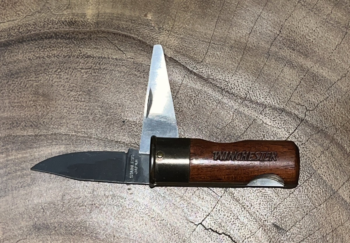 Winchester Wood Handle 12ga Shotgun Shell Stainless Steel Winchester Wood Handle 12ga Shotgun Shell Stainless Steel