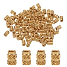 100pcs M3 Threaded Inserts Brass Heat Set Insert M3x5.7mm, OD 4.6mm Knurled Nuts
