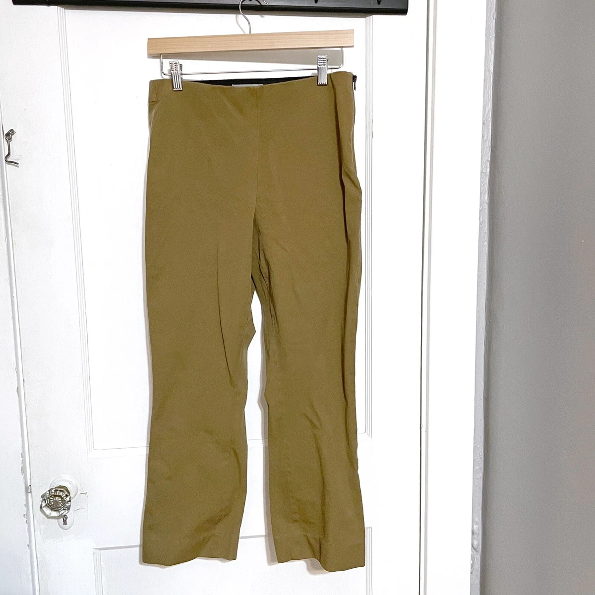 Everlane Women s Size 10 Khaki The Kick Crop Work Pants Side Zip