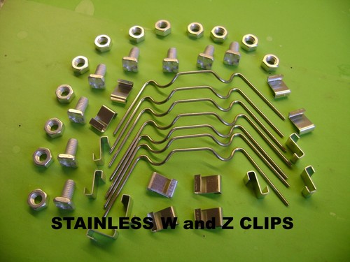 GREENHOUSE STAINLESS REPAIR KITS 20 TO 100 W+ Z CLIPS +SQUARE/CROPPED NUTS+ BOLT - Picture 4 of 9