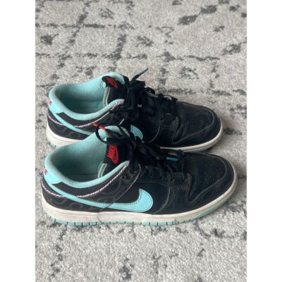 Nike Dunk Low SE Barbershop size 7.5 black DH7614-001 blue teal