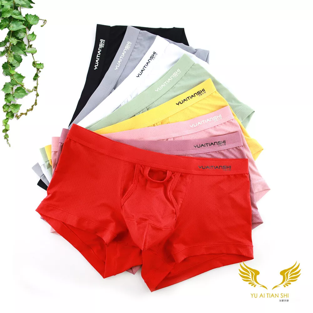 Men's Cotton Underwear Separate Ball Pouch Boxer Briefs Gay Panties  Breathable