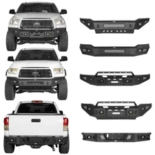 Hooke Road Black Steel Front/Rear Bumper Assembly for Toyota Tundra 2007-2013