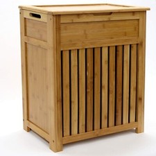 Bamboo Brown Wooden Hamper Laundry Storage Bin Clothes Basket Bathroom Organizer