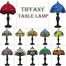 Tiffany Style Table Lamp Stained Glass Handcrafted Art Desk Light Bedside Lamps