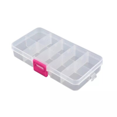 Verstellbarer leerer Aufbewahrungsbehälter Etui Box für Nagelspitzen Strass Edelsteine Ring