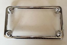 Chrome Metal Motorcycle License Plate Frame 4 Chrome Bullet Bolts Harley