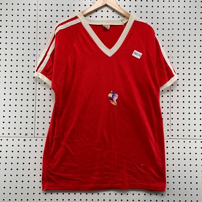 Vintage 70s Bantam Shirt Red Single Stitch Coach's Whistle Fit Large EICH