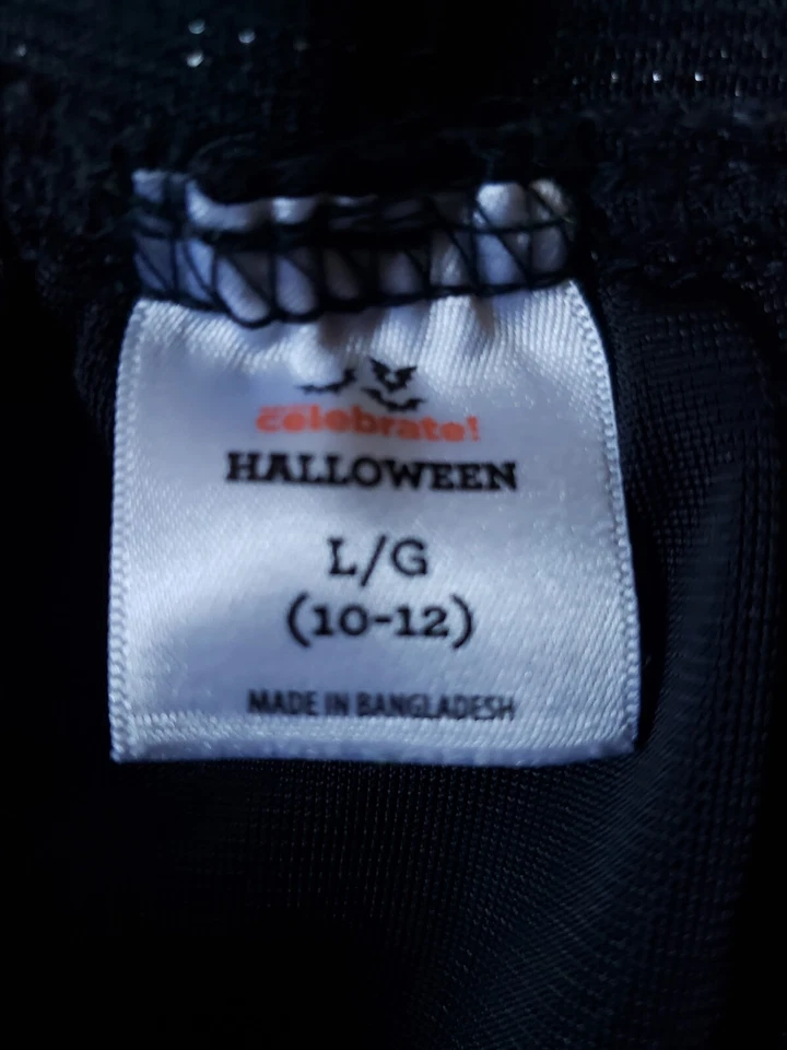 Celebrate Halloween Spider Web Skirt Girls L 10/12 Mesh Costume Black Silver - Image 4 of 4