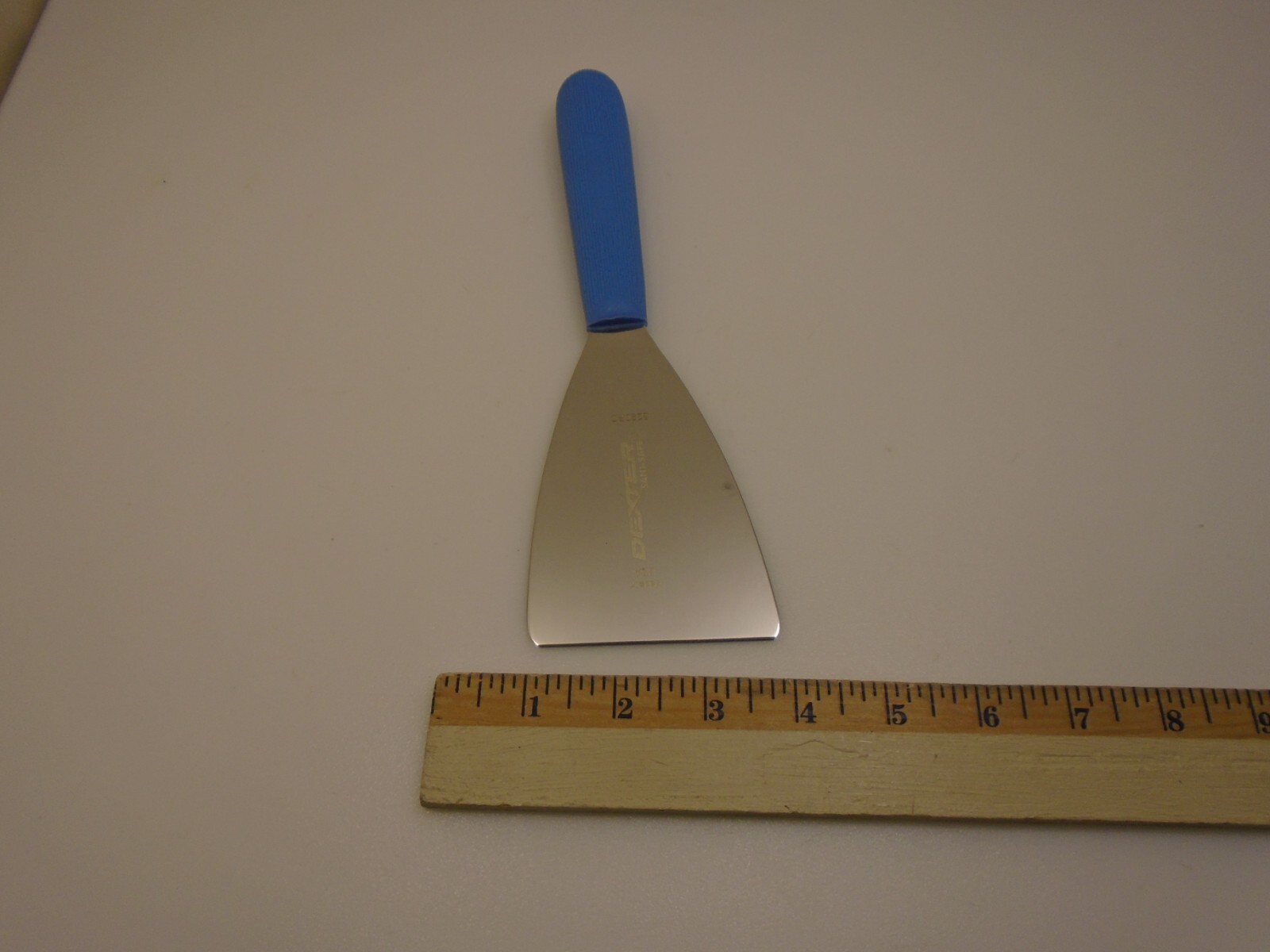 Dexter Russell USA Stiff Stainless Pot Pan Scraper 3" Angle Blade Lt Blue S290RC