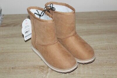 NEW Wonder Nation Faux Fur Shearling Boots Youth Girl's Chestnut