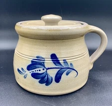 Rowe Pottery Historical Collection Salt  Glaze Crock With Lid And Handle 2002