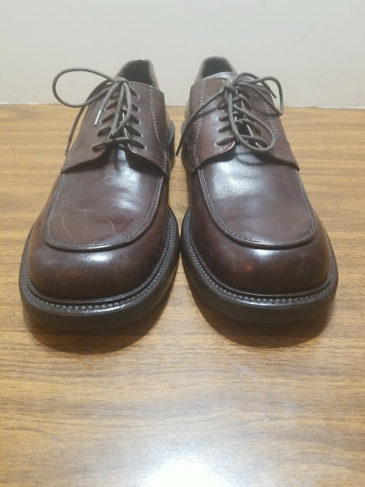 SAOLA TOMAIA KENNETH COLE IN PELLE TAGLIA 8 MARRONE SCURO OXFORD MADE IN ITALY. W