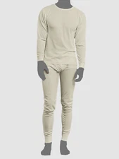 $40 Galaxy by Harvic Men's White Underwear Classic Thermal Base Layer Set M