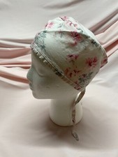 PINK FLOWERS: Handmade 100 Cotton Scrub Cap - FREE SHIP Discounts