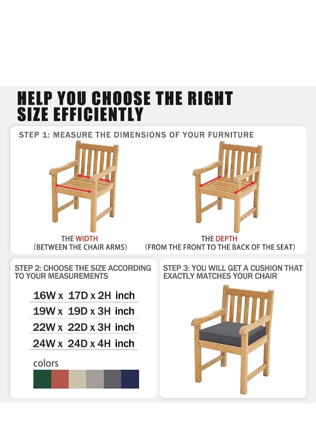 2 Favoyard Patio Chair Replacement Covers 19x19” Waterproof Outdoor