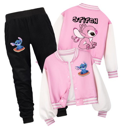 Giacca bambino Lilo e Stitch felpa top pantaloni casual baseball giacca regalo - Foto 14 di 14