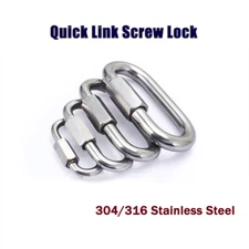 Quick Link Screw Lock 304 / 316 Stainless Steel Carabiner Steel Fastener Hook