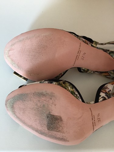 Scarpe posteriori Alessandro Dell'Acqua floreali imbracatura - taglia 4,5 - prezzo di prezzo £259 - Foto 6 di 7