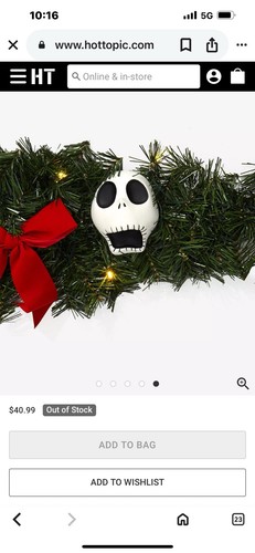 NIGHTMARE BEFORE CHRISTMAS GARLAND JACK SKELLINGTON LIGHT UP 3 Face - Picture 12 of 12