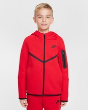Nike Kid  s Sportswear Tech Club Cuffed Fleece Hoodie Size Small Red