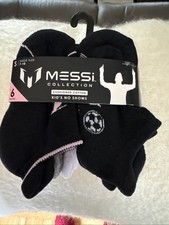 Messi Collection Kids 6 Pack No Show Cushioned Socks, Shoe Size 7-10
