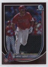 2025 Bowman Mega Box Chrome Burgundy Mojo Refractor /275 Mike Trout #1 0ob4