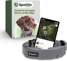 SpotOn GPS Dog Fence Collar Omni Large 19-26in Waterproof No Subscription 40 Hrs