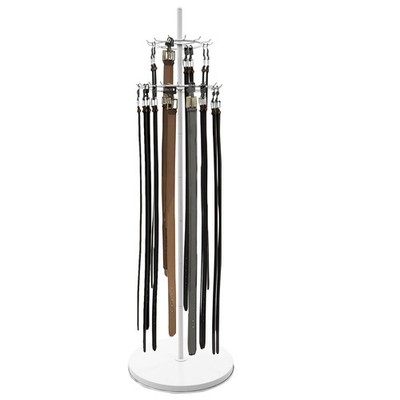 Tie Rack Floor Mounted Belt Hanger Belt Display Shelf 2-tier W/31 Hooks USA NEW