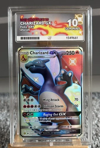 Charizard GX Holo Hidden Fates ACE 10 SV49/SV94 Gem mint Perfect Subgrades