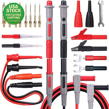 25-Piece Multimeter Leads Kit Gold-Plated Probes Alligator Clips Test